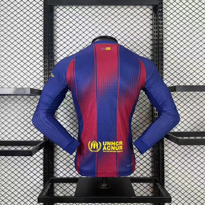 Barcelona 2025/26 Home Shirt Long Sleeve Player Version — 1