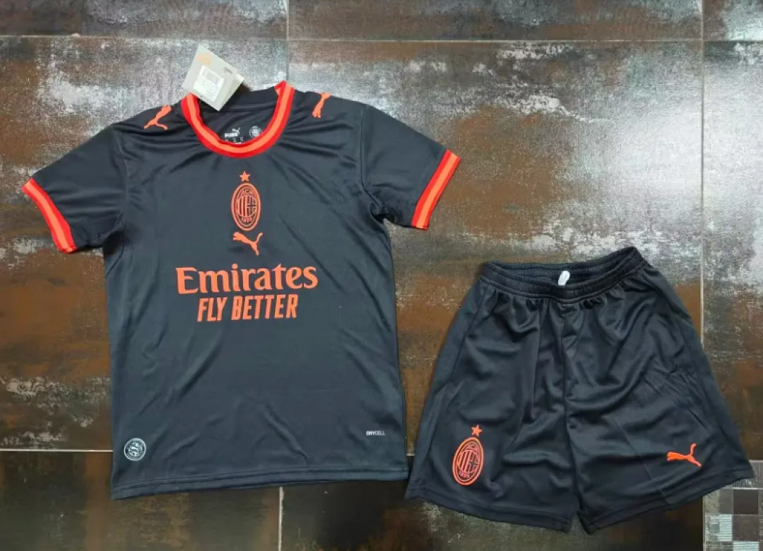 AC Milan 2026/27 Third Kids Kit Black — 2