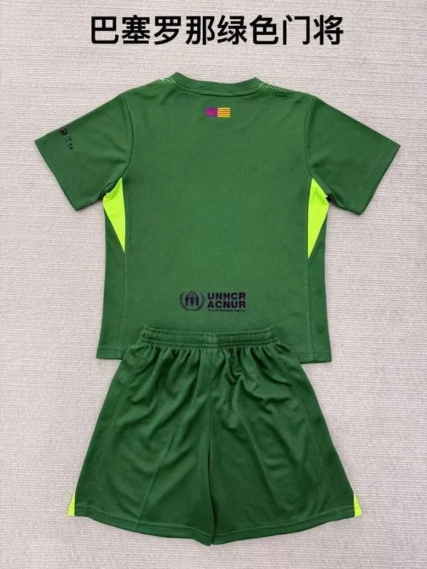 Barcelona 2025/26 Goalkeeper Kids Kit Green — 1