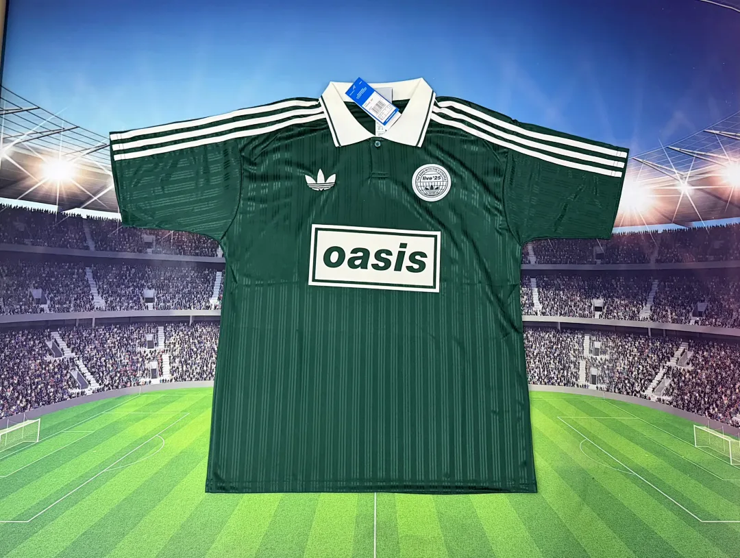 Ad X Oasis Tour Jacquard Font 2025/26 Shirt Green — 1