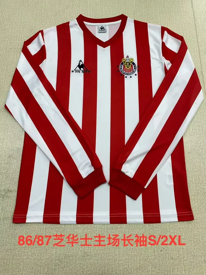 Chivas Guadalajara 1986/87 Domicile Maillot Manches Longues — 2