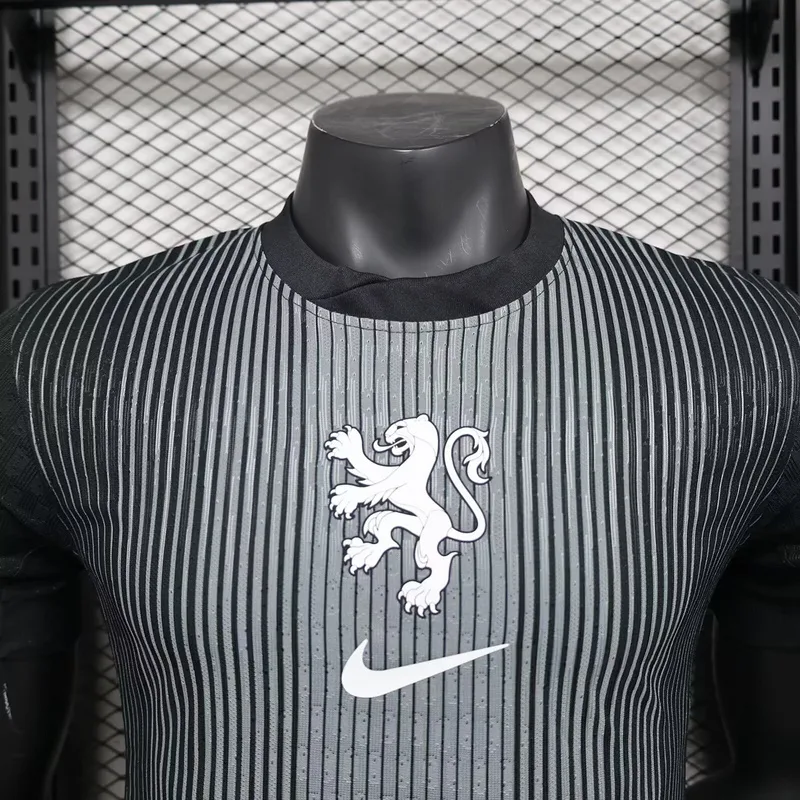 Pays-Bas 2025/26 Gardien Maillot Version Joueur Black — 2
