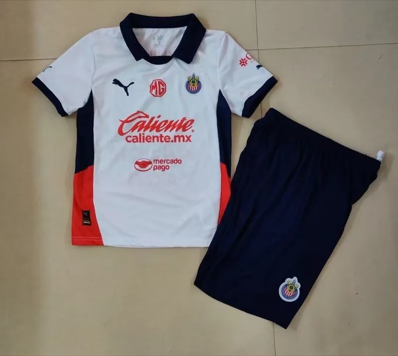 Chivas Guadalajara 2024/25 Away Kids Kit White — 2