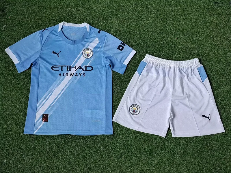 Manchester City 2025/26 Conjunto de Niño Versión Jugador — 1