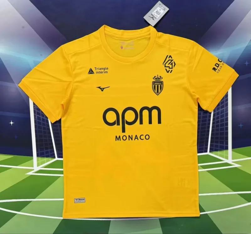Monaco 2025/26 Third Shirt Short Sleeve Yellow — 2