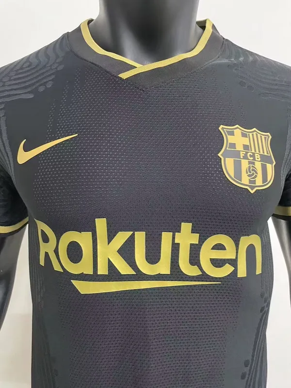Barcelona 2020/21 Segunda Equipación Camiseta Versión Jugador Black — 2