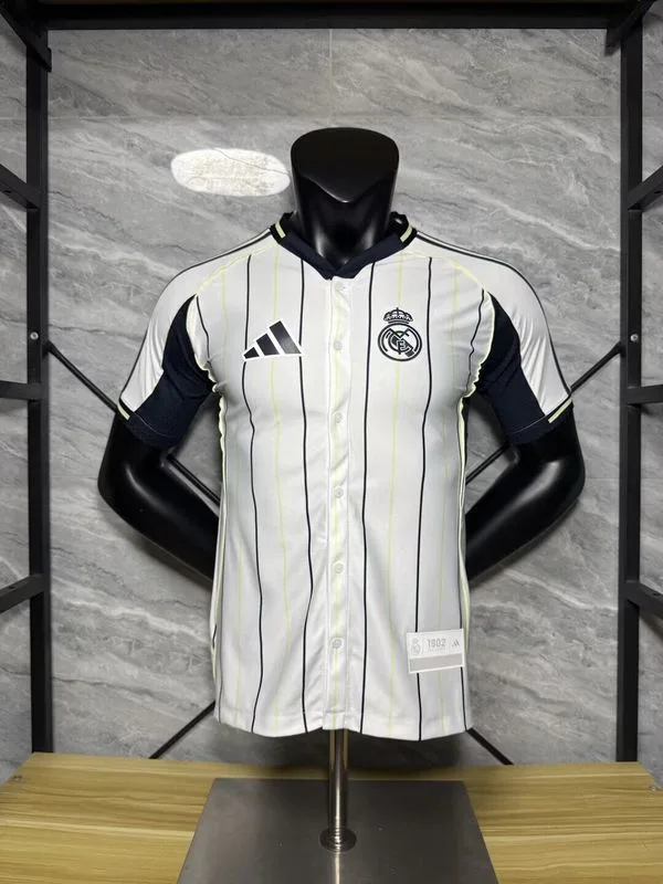 Real Madrid 2025/26 Camiseta Versión Jugador White US Pack Baseball