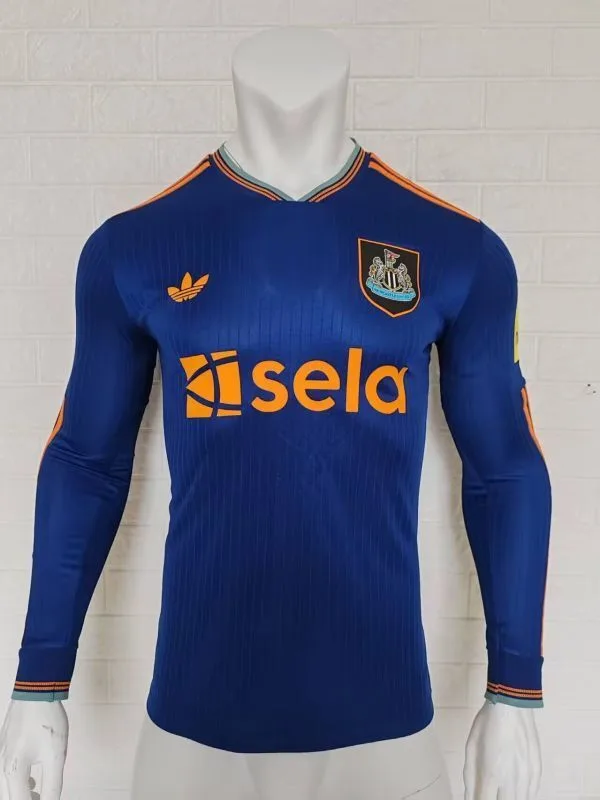 Newcastle United 2025/26 Ausweich Trikot Langarm Spielerversion Blue
