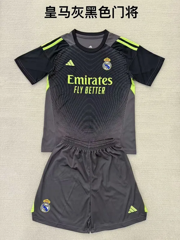 Real Madrid 2025/26 Gardien Ensemble Enfant Black — 2