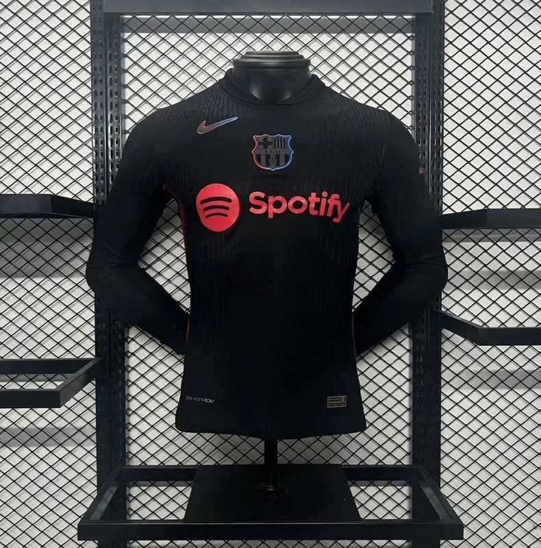 Barcelona 2024/25 Auswärts Trikot Langarm Spielerversion Black — 1