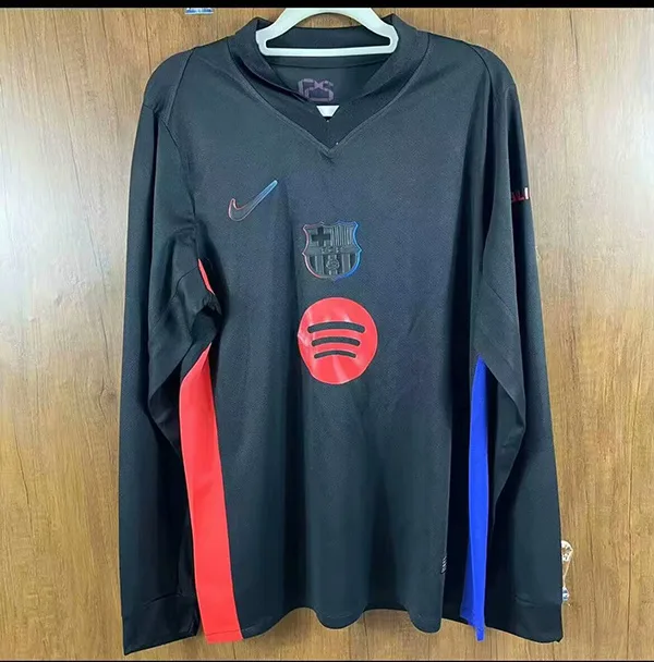 Barcelona 2024/25 Away Shirt Long Sleeve Black — 1