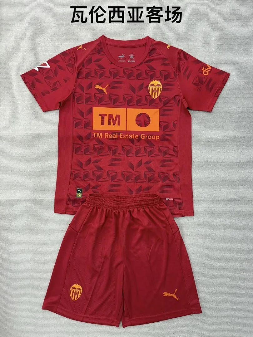 Valencia 2025/26 Away Kids Kit Red — 2
