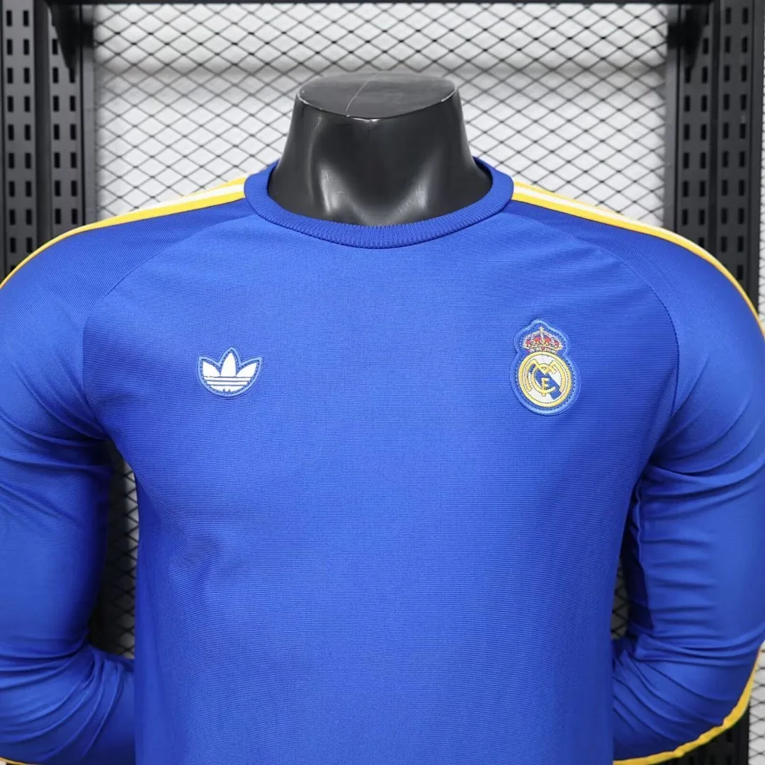 Real Madrid Shirt Long Sleeve Player Version Blue — 2