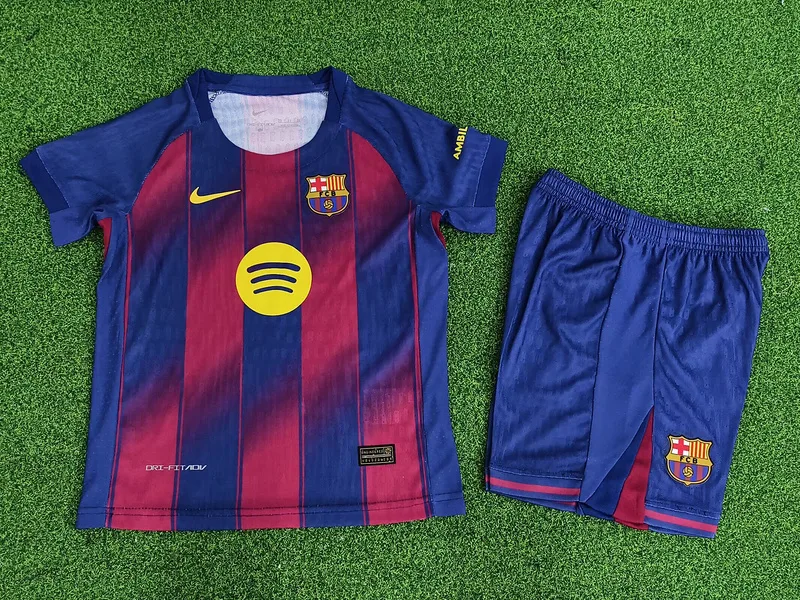 Barcelona 2025/26 Home Kids Kit Player Version — 1
