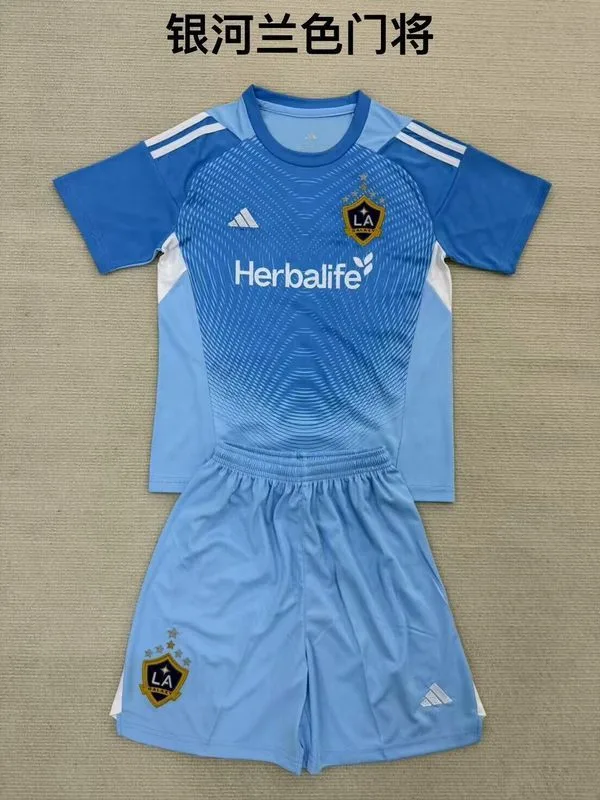 LA Galaxy 2025/26 Goalkeeper Kids Kit Blue — 2