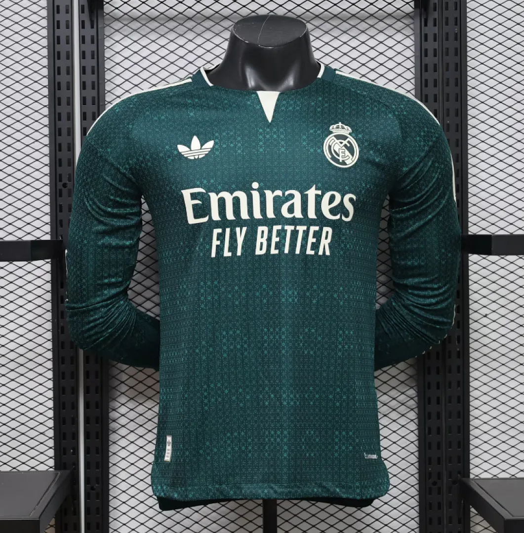 Real Madrid 2026/27 Auswärts Trikot Langarm Spielerversion Green