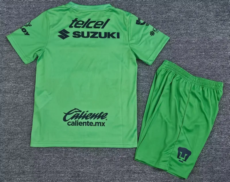 Pumas UNAM 2025/26 Goalkeeper Kids Kit Green