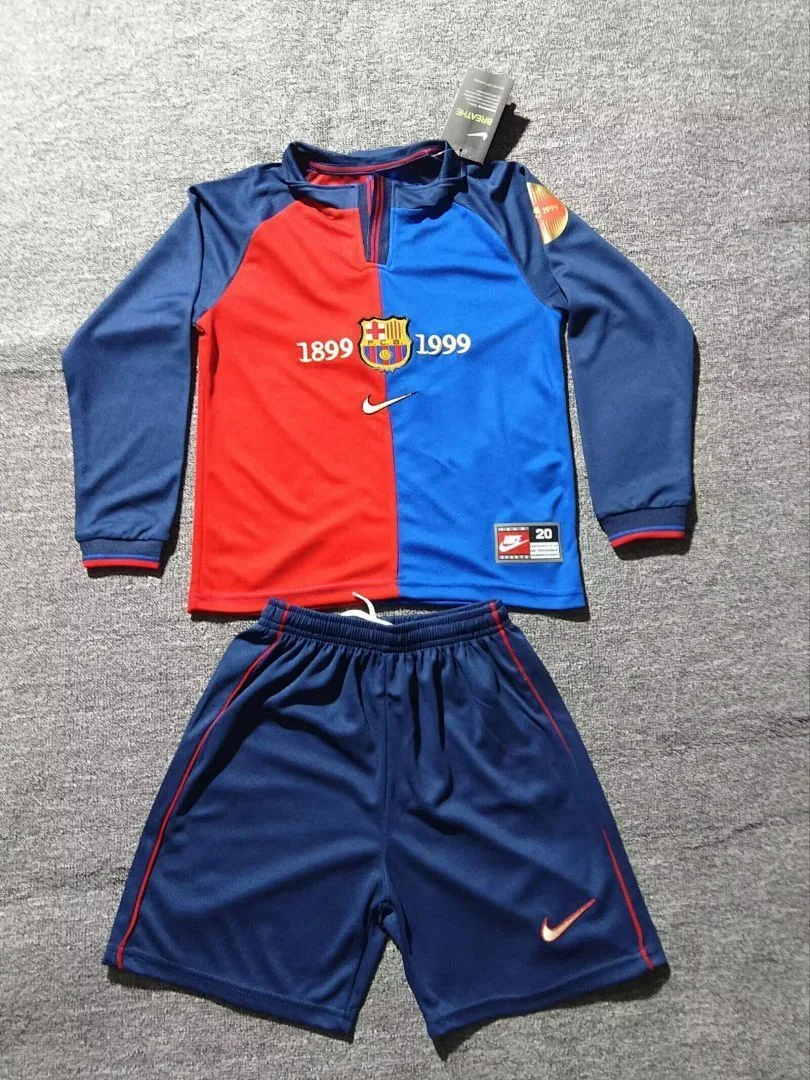 Barcelona 1999/00 Home Kids Kit Long Sleeve