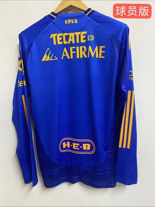 Tigres UANL 2024/25 Extérieur Maillot Manches Longues Version Joueur Blue