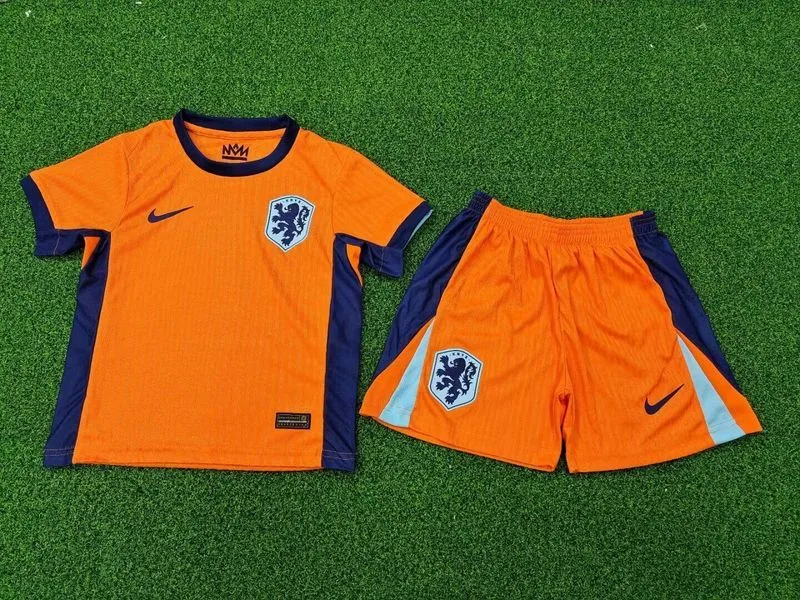 Pays-Bas 2024 Domicile Ensemble Enfant Version Joueur