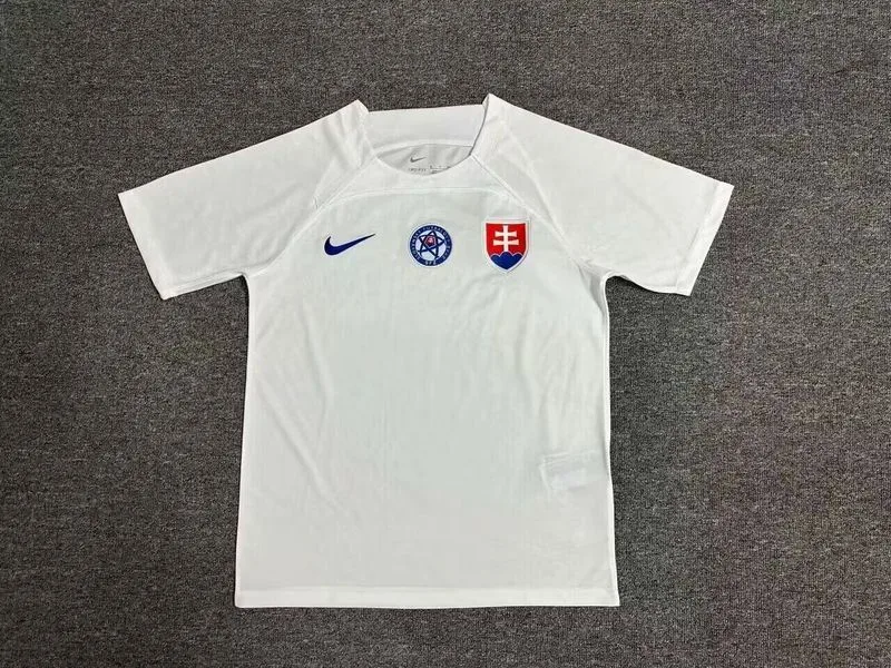 Slovaquie 2024 Extérieur Maillot Manches Courtes White — 2