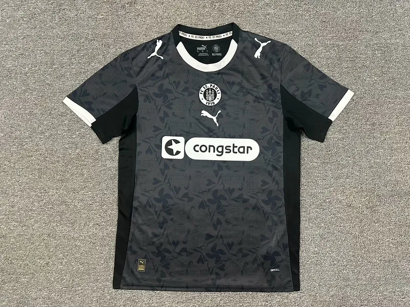 St. Pauli 2025/26 Away Shirt Short Sleeve Black