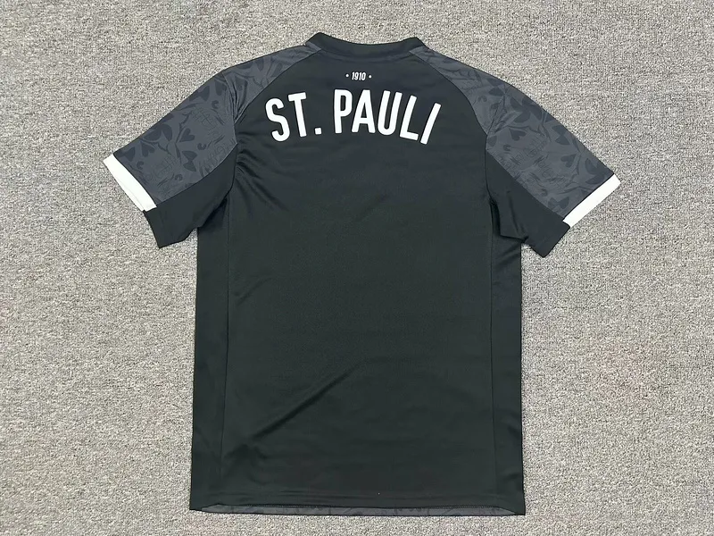 St. Pauli 2025/26 Away Shirt Short Sleeve Black — 2