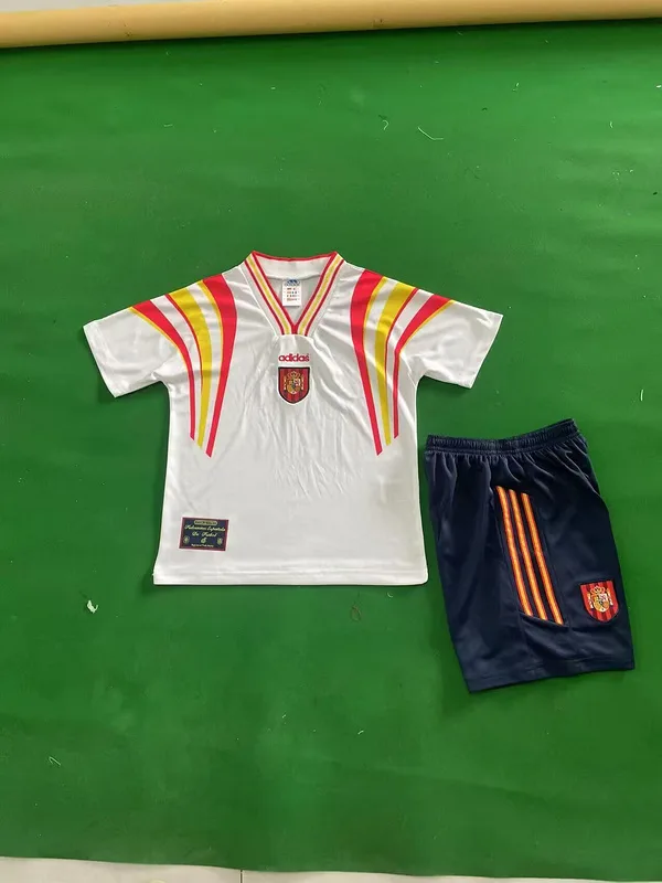 Spain 1996 Away Kids Kit White