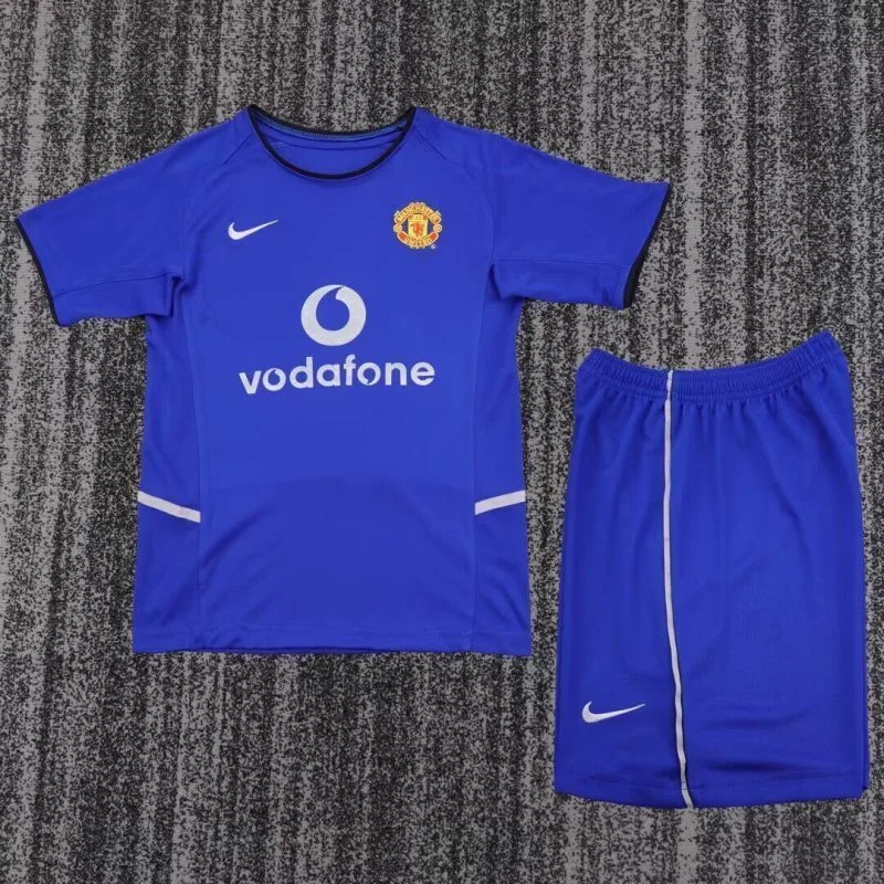 Manchester United 2002/03 Third Kids Kit Blue