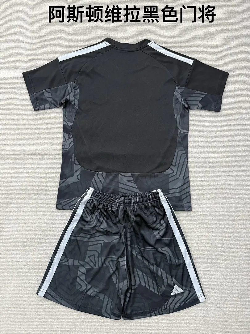 Aston Villa 2026/27 Goalkeeper Kids Kit Black — 2
