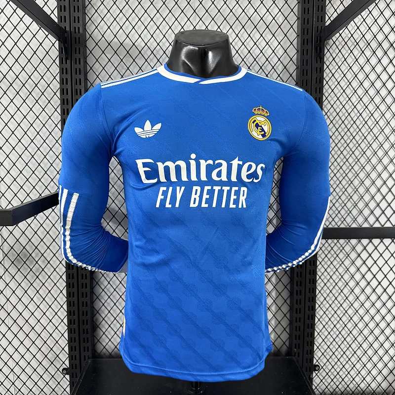 Real Madrid 2025/26 Ausweich Trikot Langarm Spielerversion