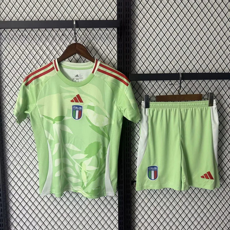 Italy 2025 Away Kids Kit Green — 2