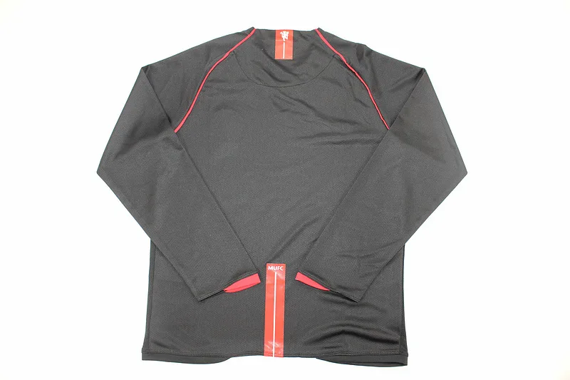 Manchester United 2007/08 Away Kids Kit Long Sleeve Black — 2