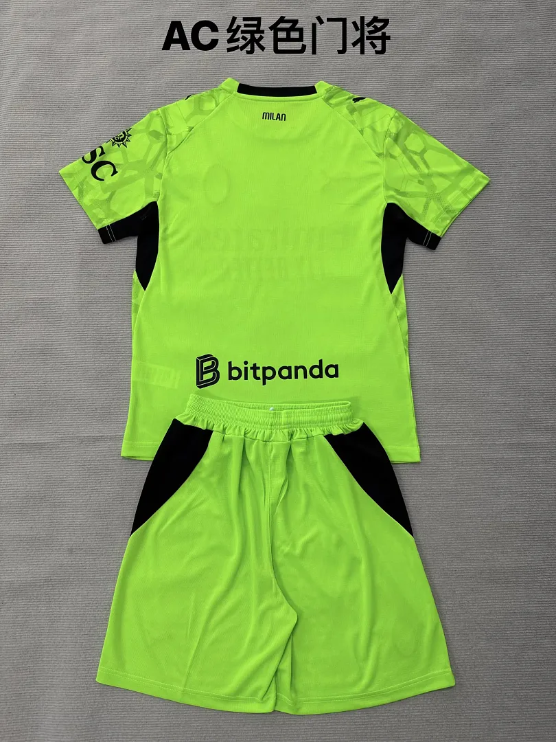 AC Milan 2026/27 Goalkeeper Kids Kit Green — 2