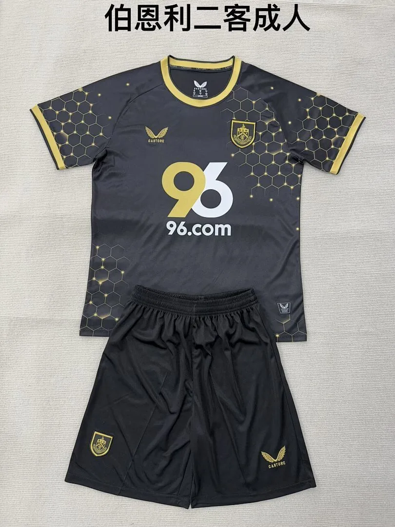 Burnley 2025/26 Tercera Equipación Conjunto de Niño Black — 2