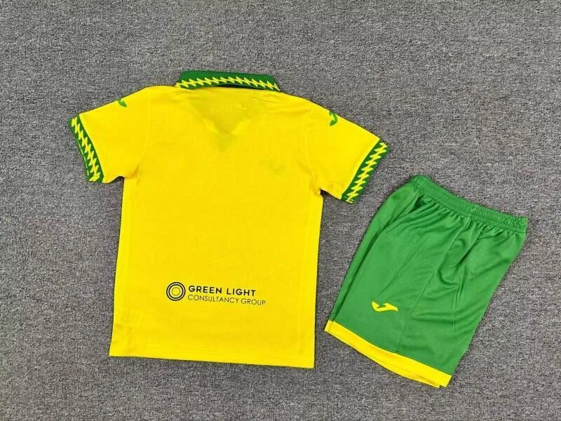 Norwich City 2025/26 Home Kids Kit — 2