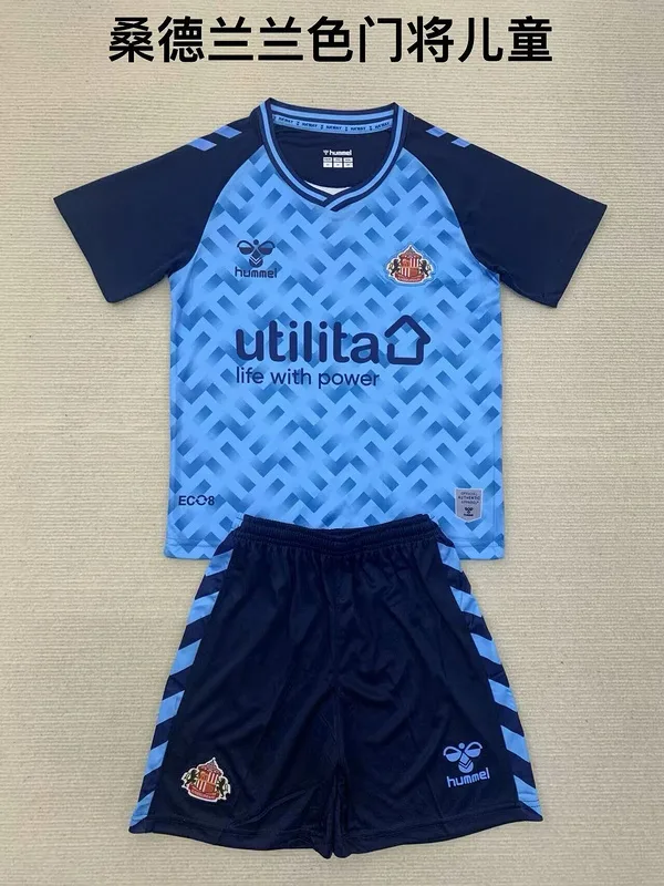Sunderland 2024/25 Goalkeeper Kids Kit Blue — 2
