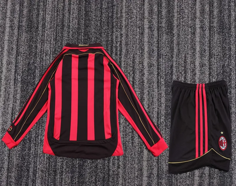 AC Milan 2006/07 Primera Equipación Conjunto de Niño Manga Larga — 2