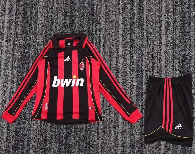 AC Milan 2006/07 Primera Equipación Conjunto de Niño Manga Larga