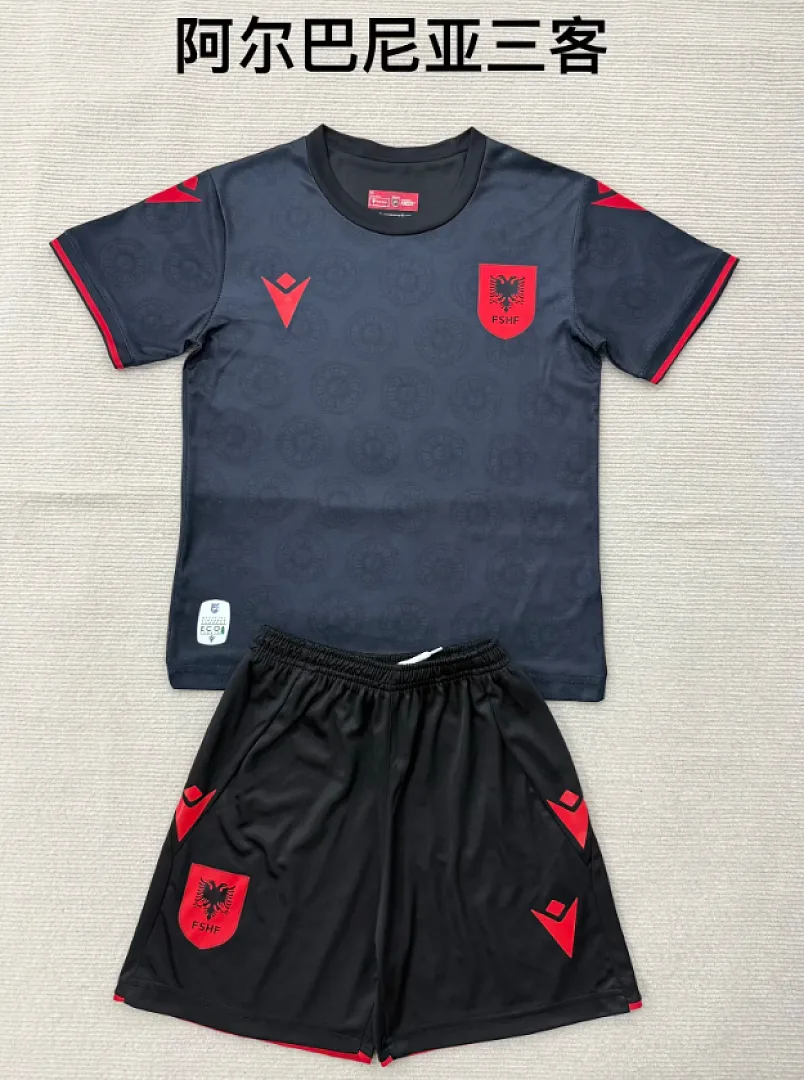 Albania 2026 Third Kids Kit Black — 2