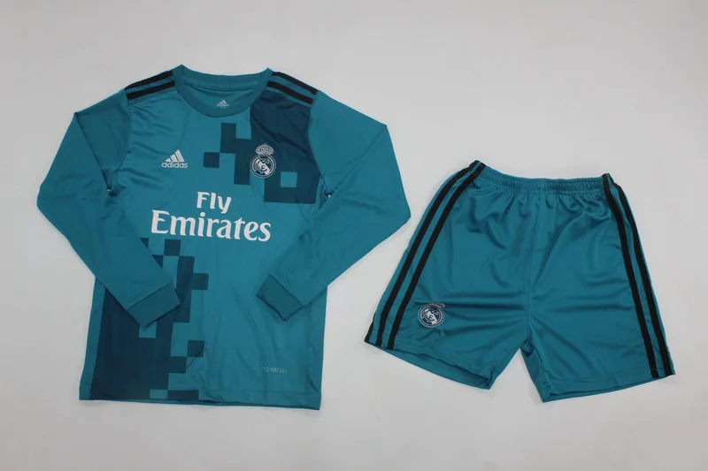 Real Madrid 2017/18 Third Kids Kit Long Sleeve