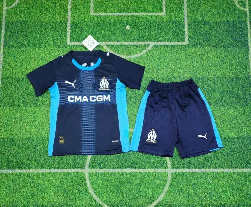 Marseille 2025/26 Away Kids Kit — 2