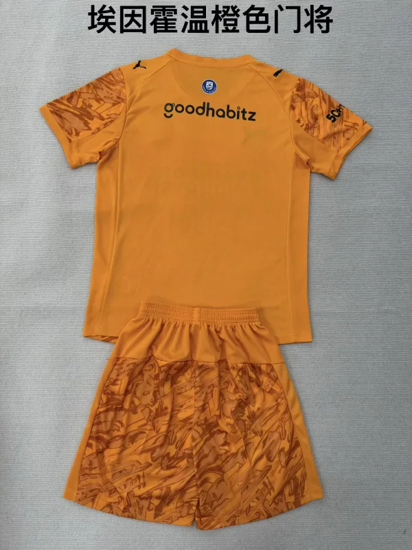PSV Eindhoven 2025/26 Goalkeeper Kids Kit Orange — 2