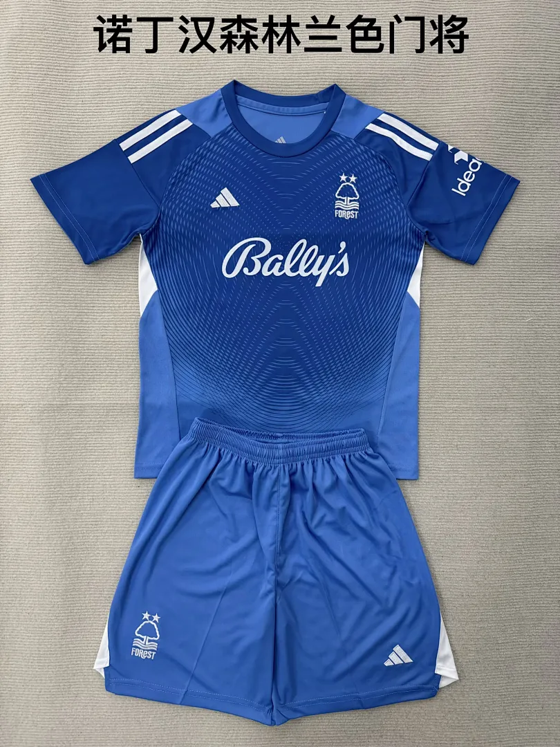 Nottingham Forest 2025/26 Goalkeeper Kids Kit Blue — 2