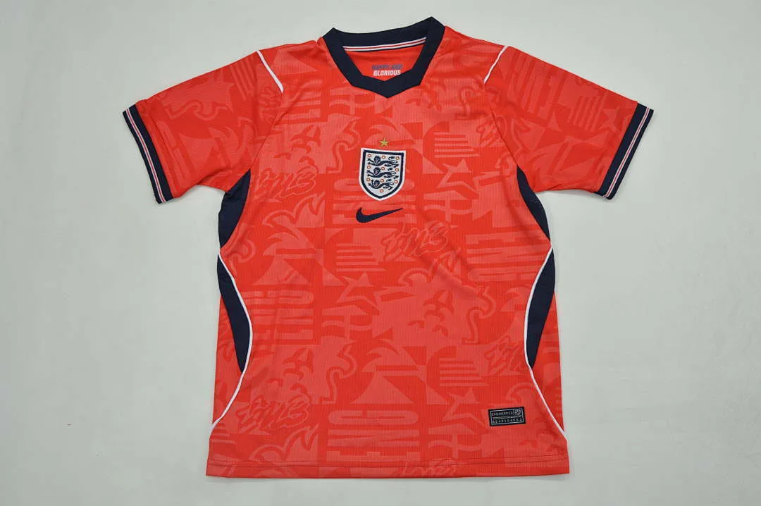 England 2026 Away Kids Kit Red — 1