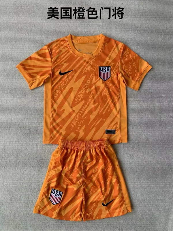 USA 2024 Goalkeeper Kids Kit Orange — 2