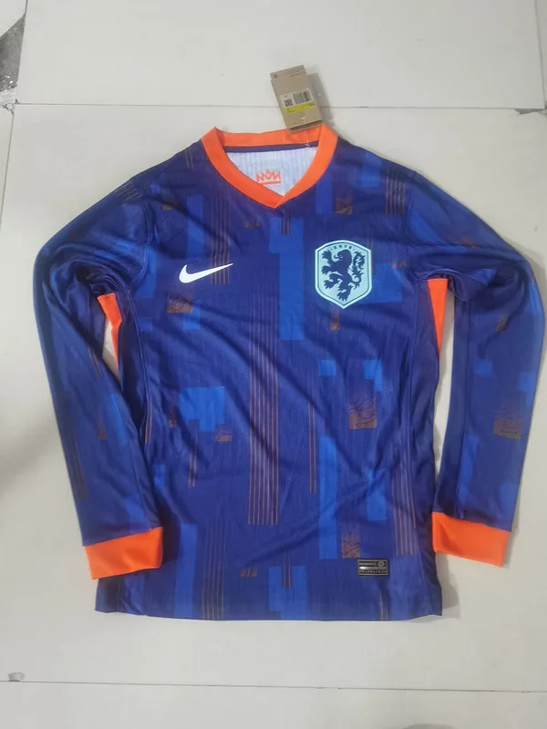 Pays-Bas 2024 Extérieur Maillot Manches Longues Version Joueur — 2