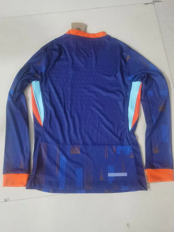 Pays-Bas 2024 Extérieur Maillot Manches Longues Version Joueur
