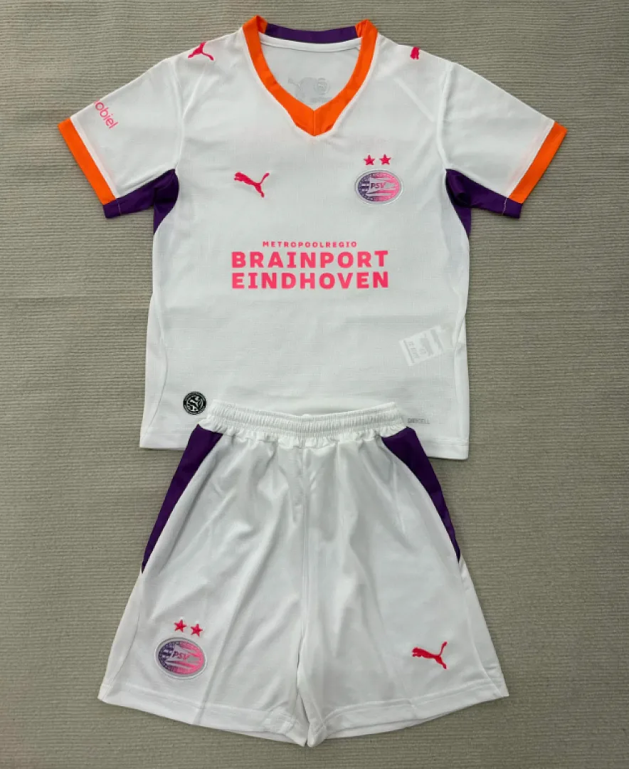 PSV Eindhoven 2026/27 Away Kids Kit White