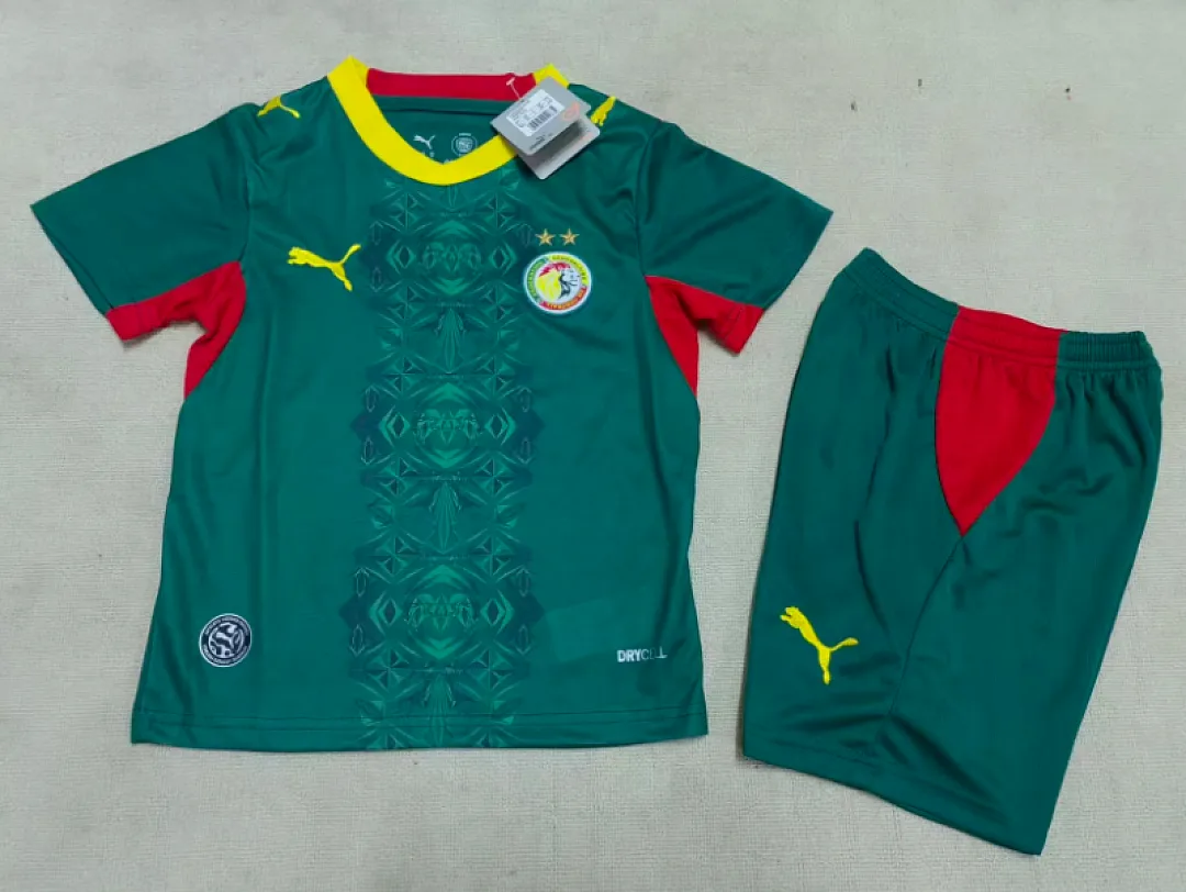 Senegal 2026 Away Kids Kit Green